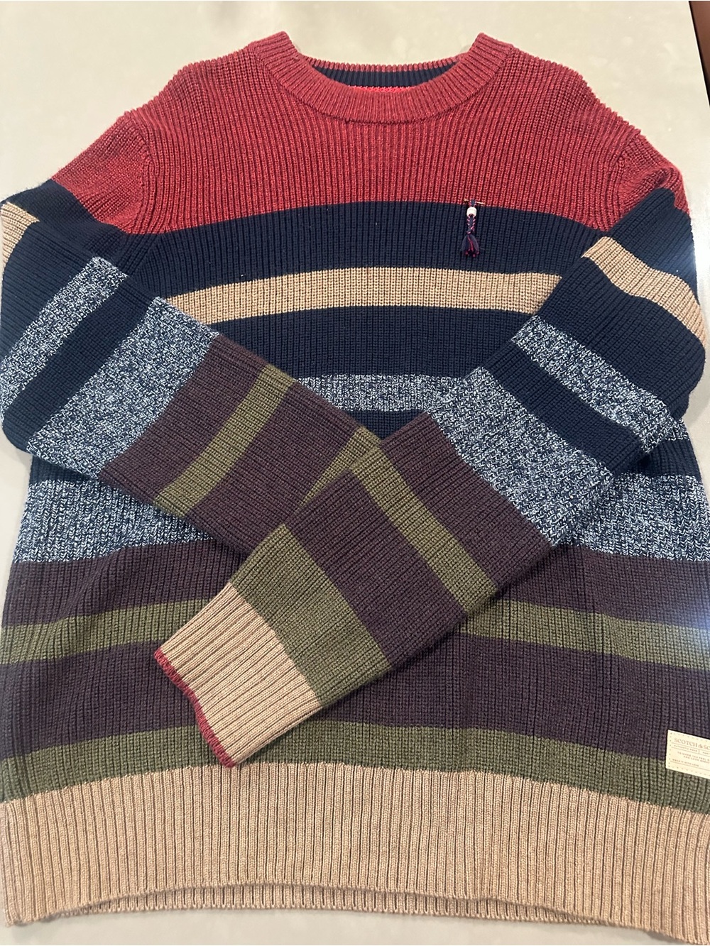 Scotch & Soda Men's Striped Knit Crewneck Sweater - Multi-Color